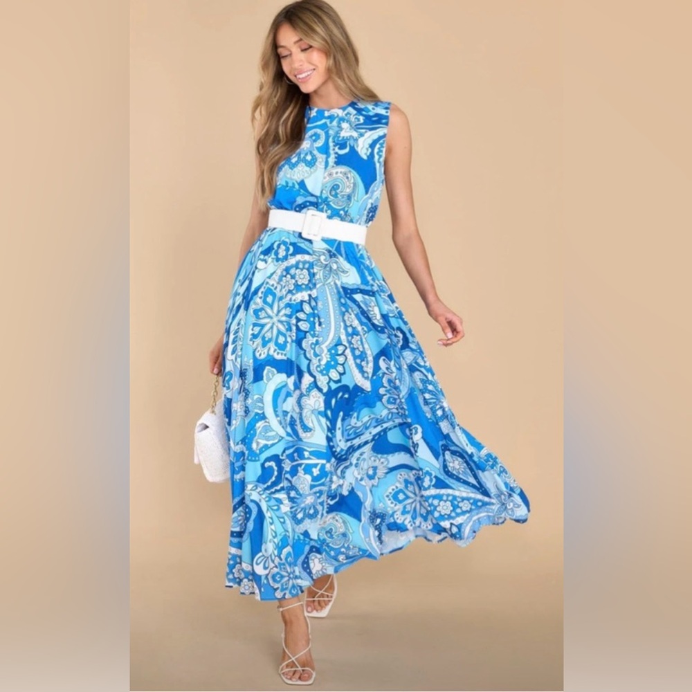 Red Dress Boutique Blue Paisley Maxi Dress